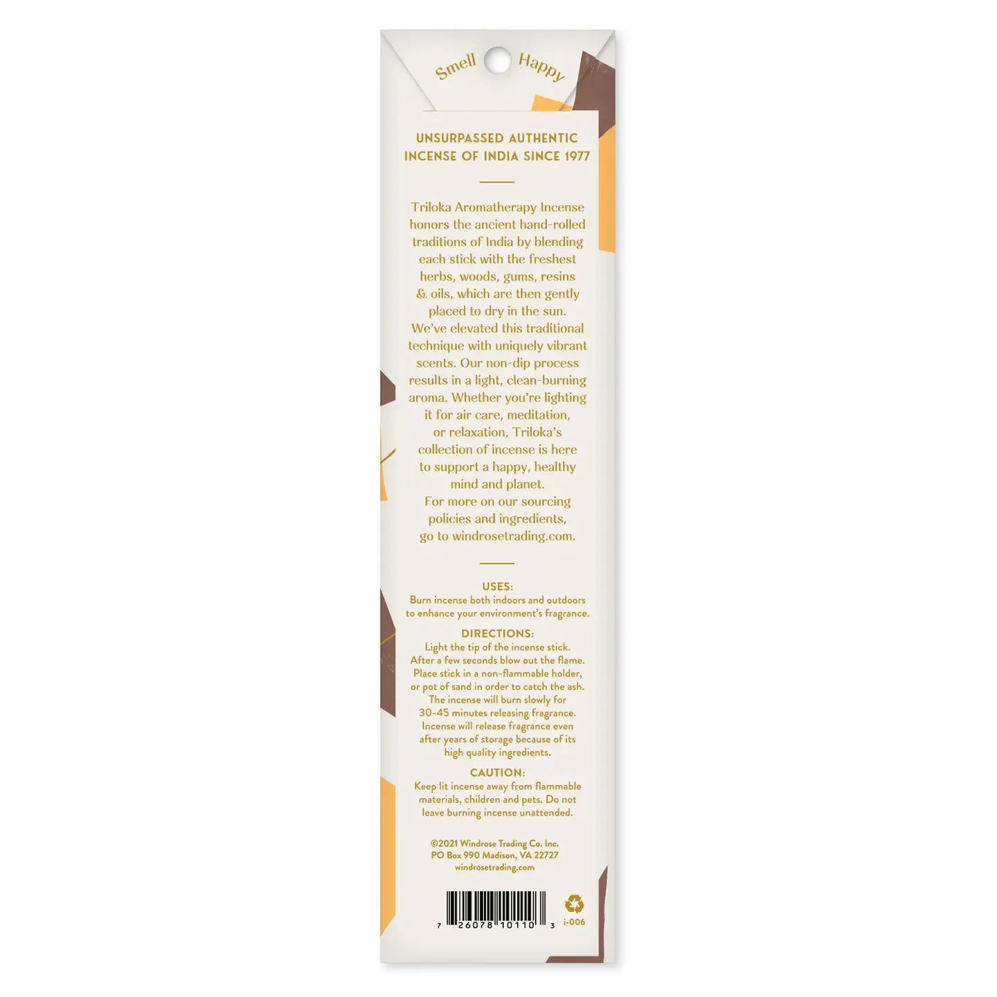 Triloka Frankincense & Myrrh Incense - Earthy Aroma With Hints of Wood