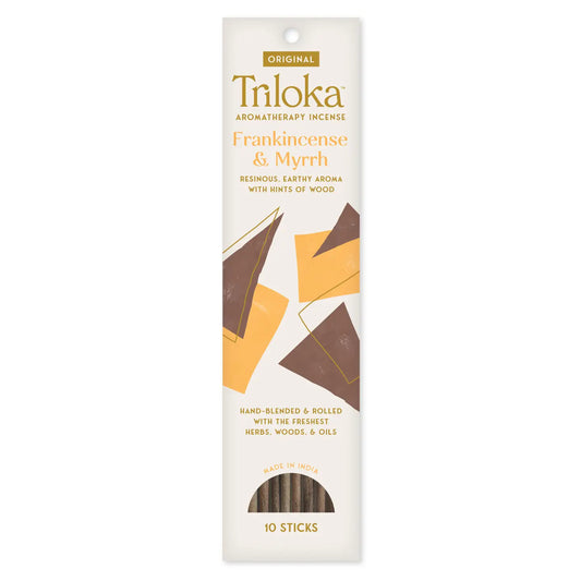 Triloka Frankincense & Myrrh Incense - Earthy Aroma With Hints of Wood