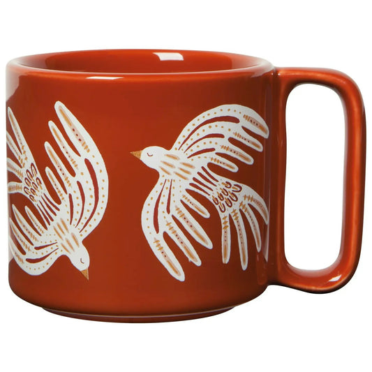 Plume Midi Studio Mug / Red Boho Mug