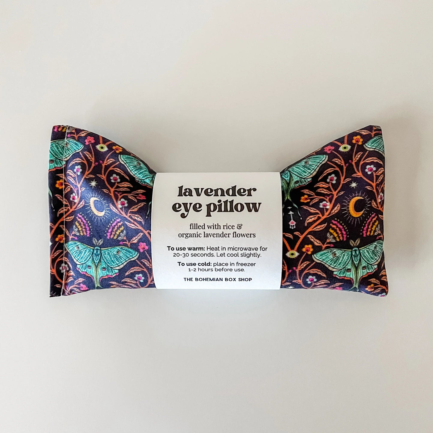 Luna Moth Lavender Eye Pillow - Microwaveable Rice Packs
