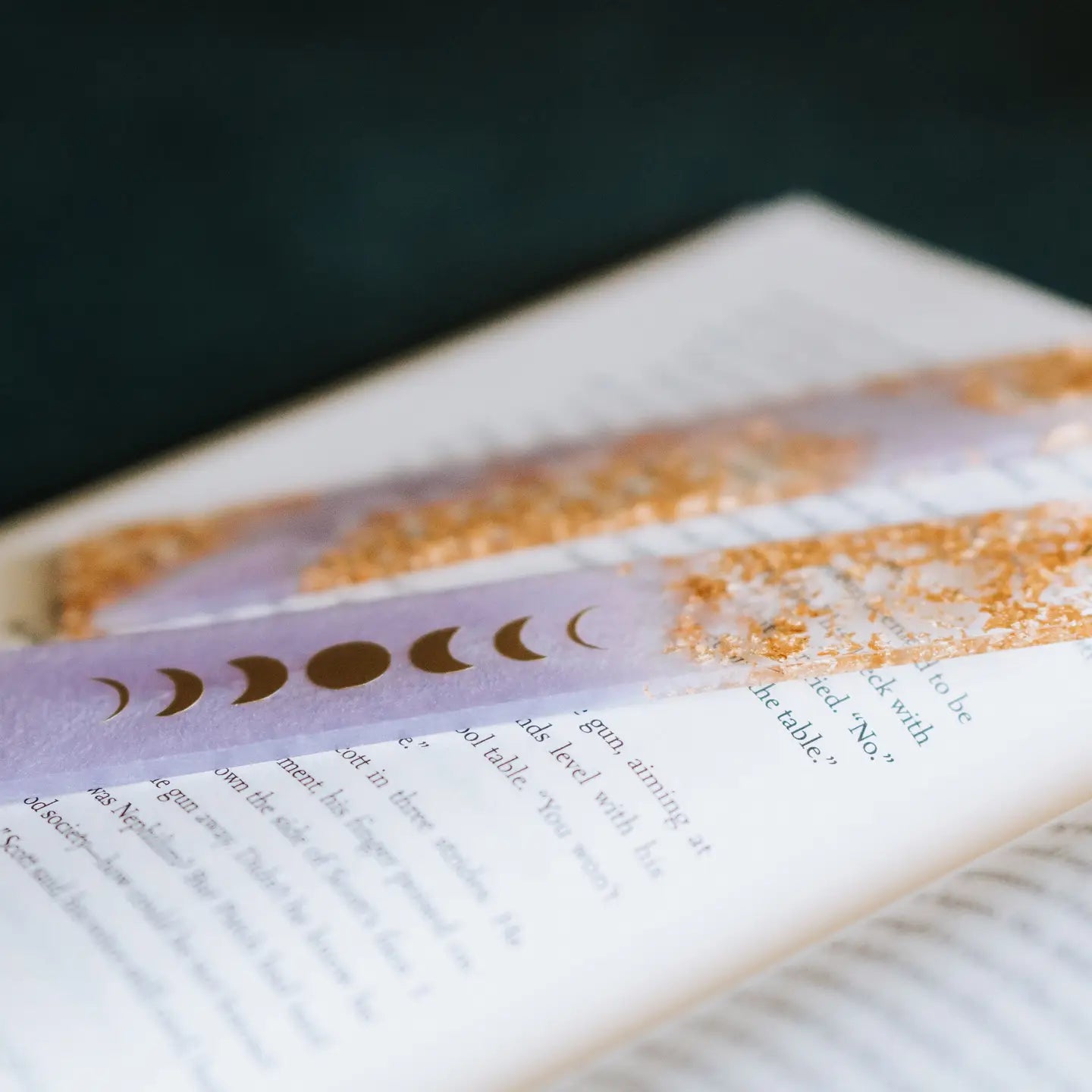 Lavender Moon Phases & Geode Resin Bookmark