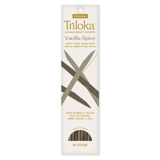 Triloka Vanilla Spice Original Incense - Sweet Warm Aroma with Subtle Sandalwood Notes