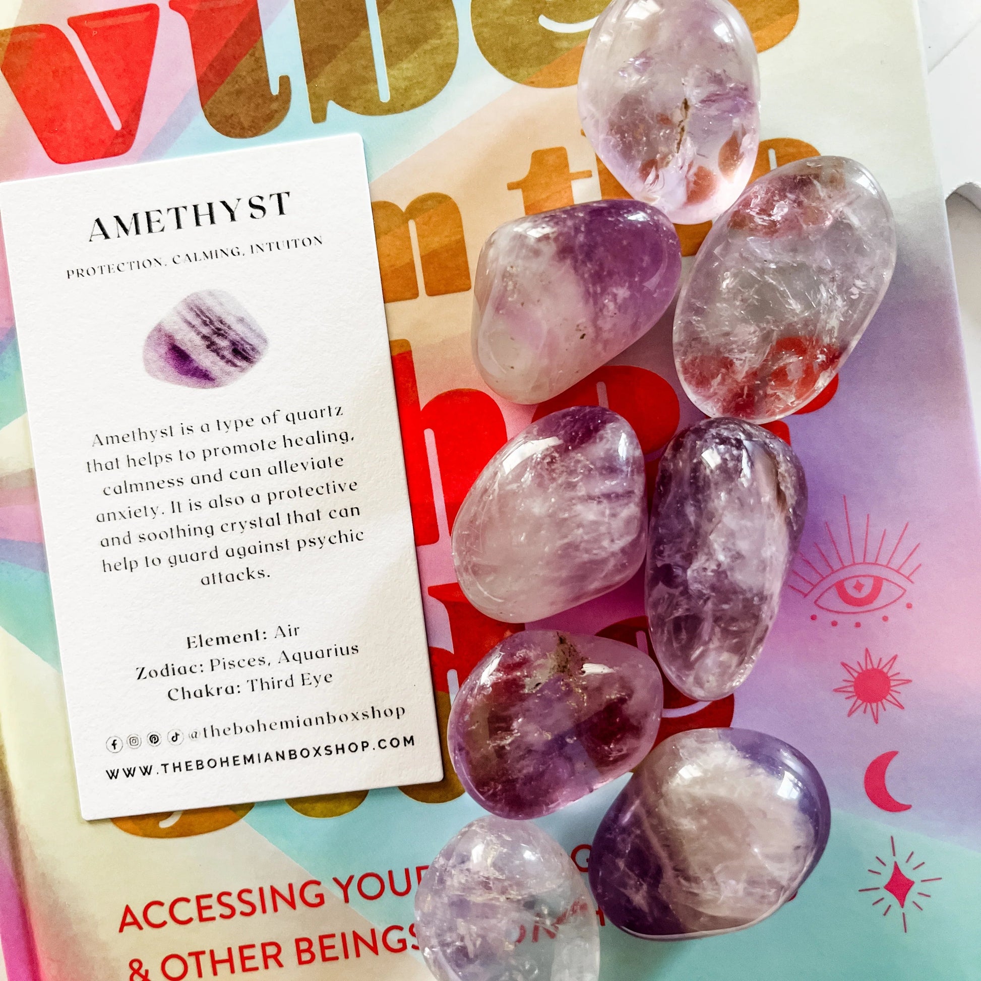 Amethyst crystal with keepsake card ￼