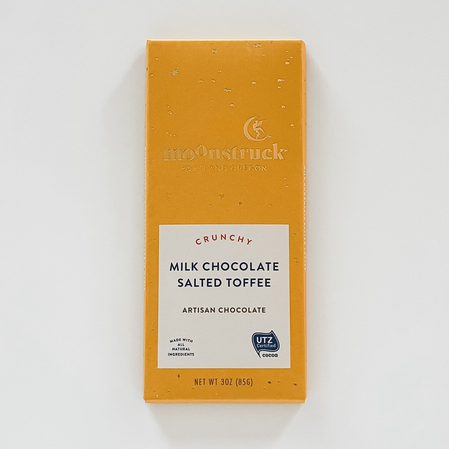 Moonstruck Milk Chocolate Salted Toffee Bar / Crunchy Artisan Choclate Bar