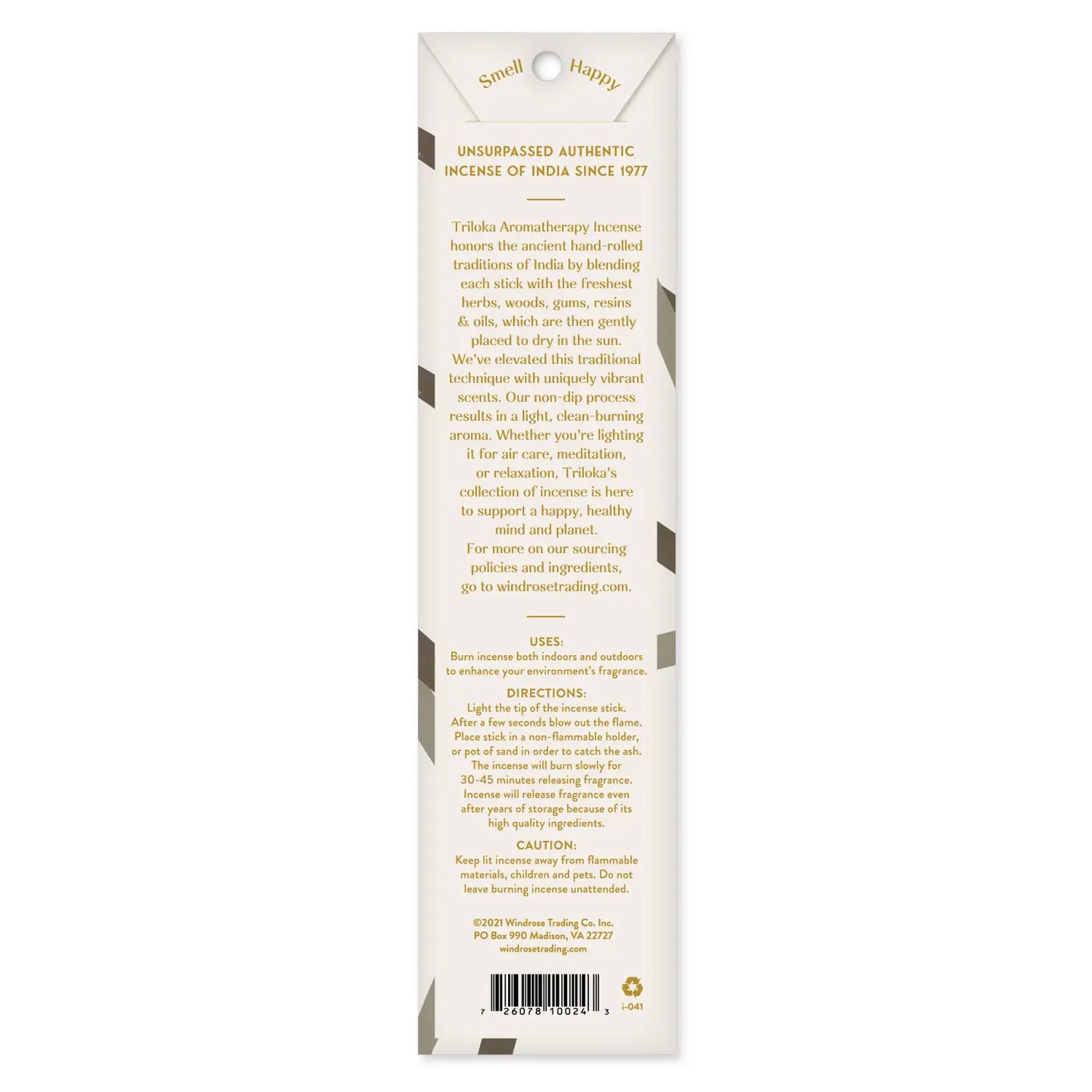 Triloka Vanilla Spice Original Incense - Sweet Warm Aroma with Subtle Sandalwood Notes