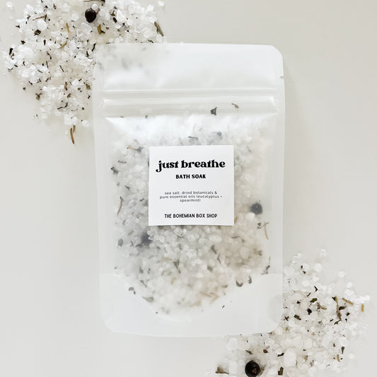 Just Breathe - Eucalyptus Mint Bath Soak Packet - 2oz or 4oz Size