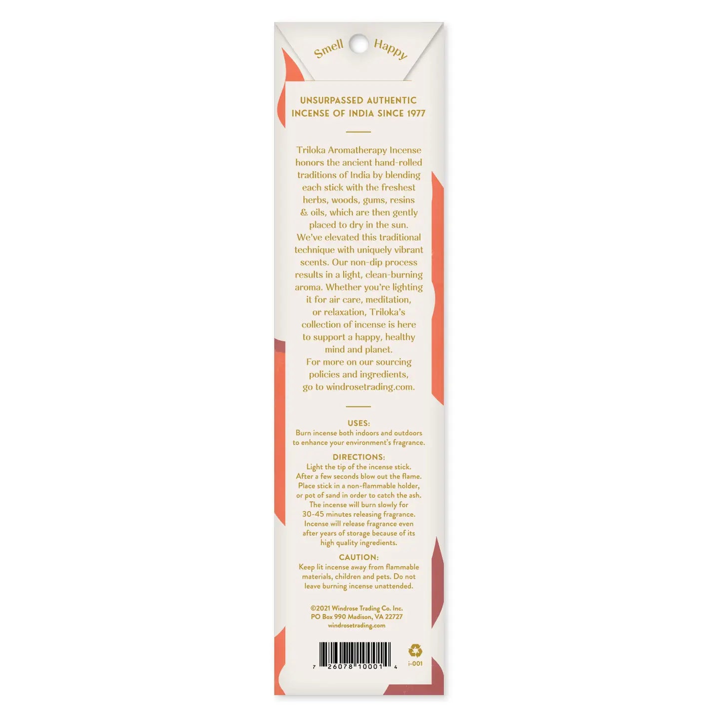 Triloka Aphrodisia Original Incense - Delicate Jasmine Aroma with a Hint of Vanilla