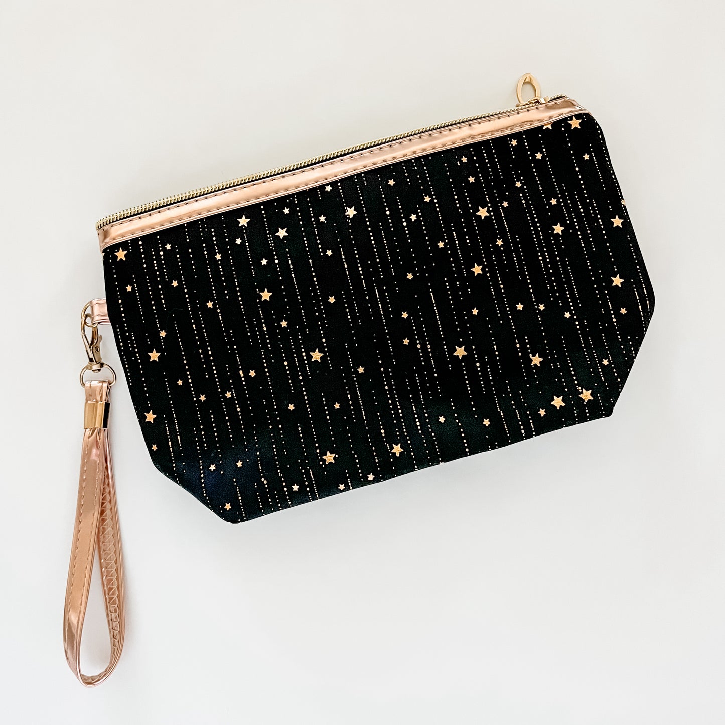 Black and Gold Star Design Makeup Bag