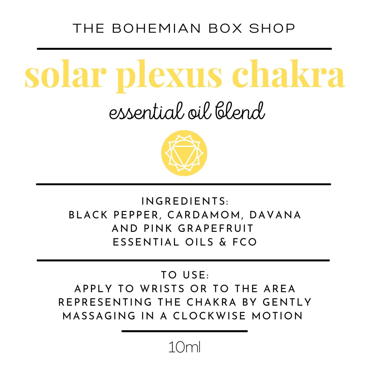 Solar plexus chakra essential oil blend ingredients and directions for use 