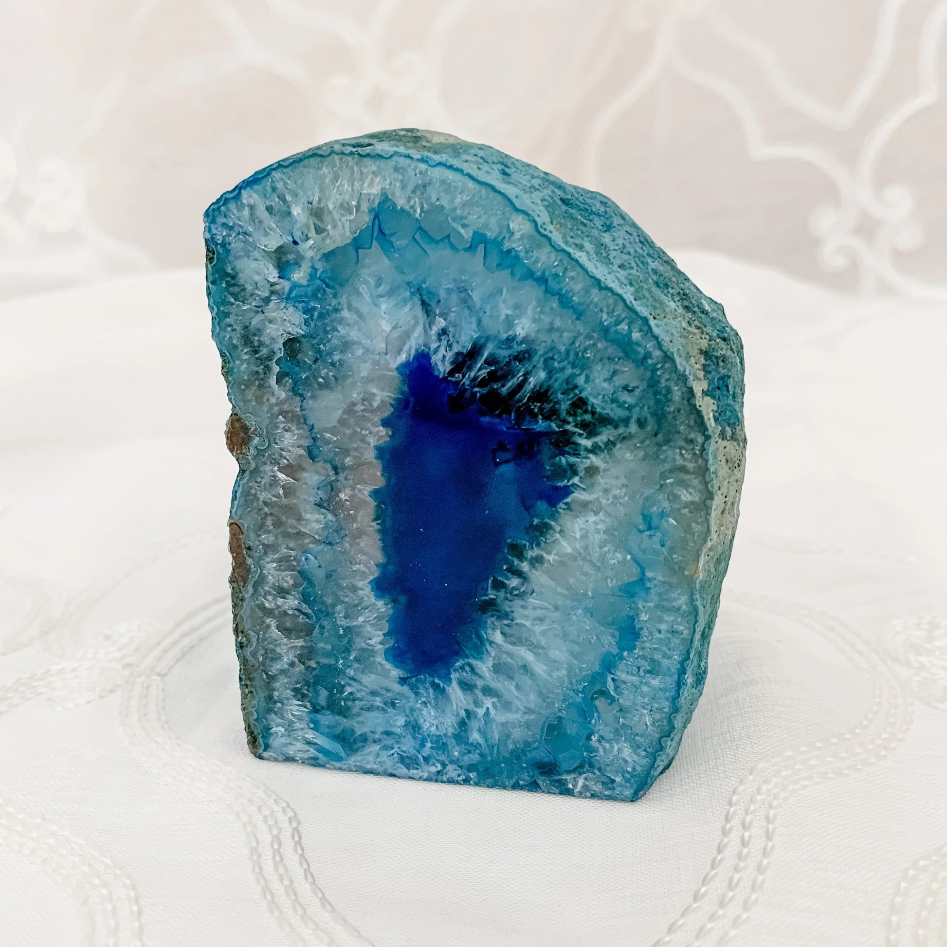 Teal Agate Candle Holder