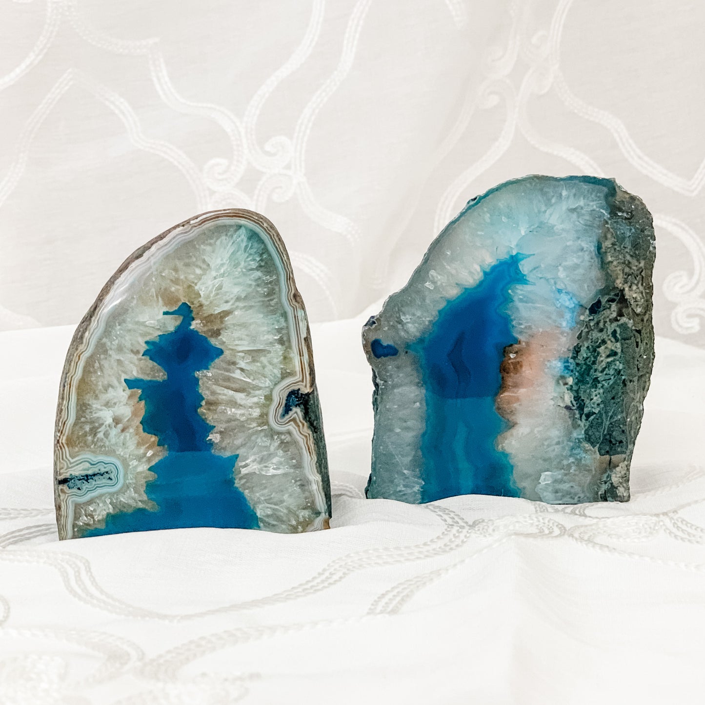 Blue Agate Candle Holder - Crystal Decor